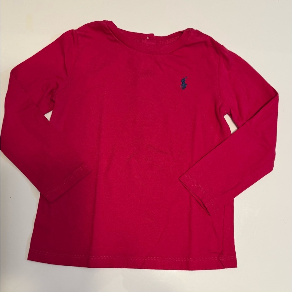 Ralph Lauren Kids Long Sleeve Magenta Tee